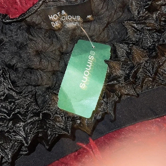 Simmons Black hot & Delicious Waffle textured Bralette Sz M - Picture 9 of 15